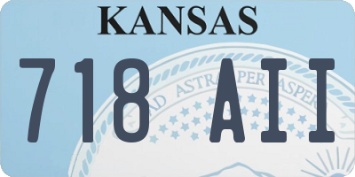 KS license plate 718AII