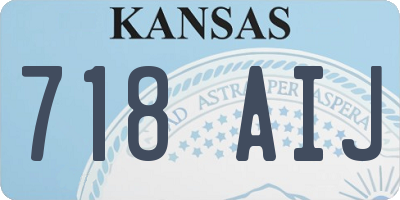 KS license plate 718AIJ