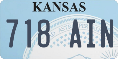 KS license plate 718AIN