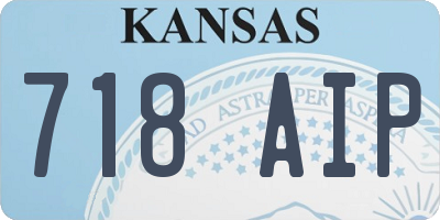 KS license plate 718AIP