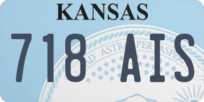 KS license plate 718AIS