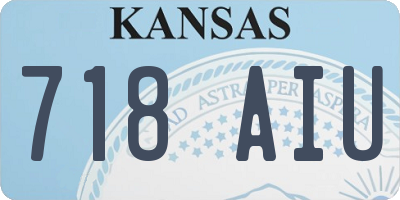 KS license plate 718AIU