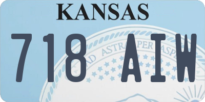 KS license plate 718AIW