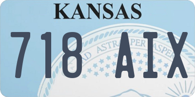 KS license plate 718AIX
