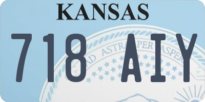 KS license plate 718AIY