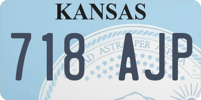 KS license plate 718AJP