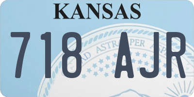 KS license plate 718AJR