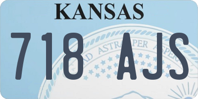 KS license plate 718AJS