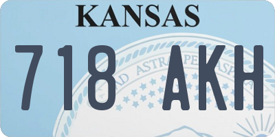 KS license plate 718AKH