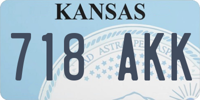 KS license plate 718AKK