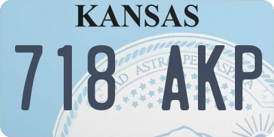 KS license plate 718AKP