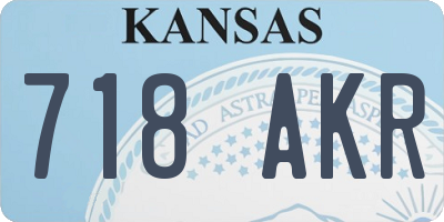 KS license plate 718AKR