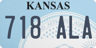 KS license plate 718ALA