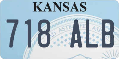KS license plate 718ALB