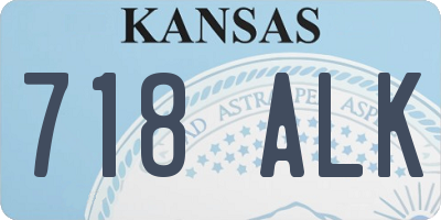 KS license plate 718ALK