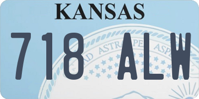 KS license plate 718ALW