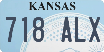 KS license plate 718ALX