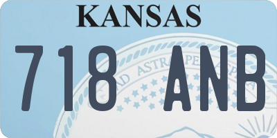 KS license plate 718ANB