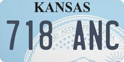 KS license plate 718ANC