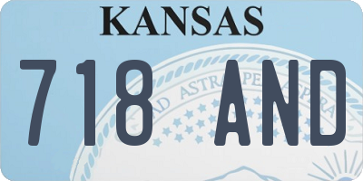 KS license plate 718AND