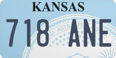 KS license plate 718ANE
