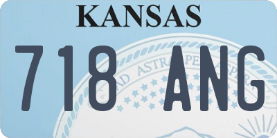 KS license plate 718ANG
