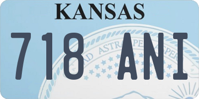 KS license plate 718ANI