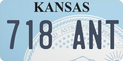 KS license plate 718ANT