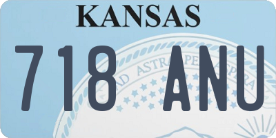 KS license plate 718ANU