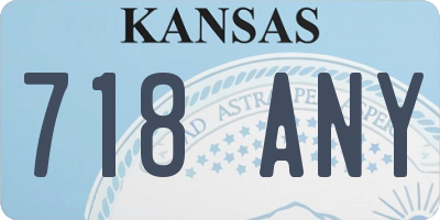 KS license plate 718ANY