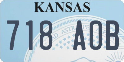 KS license plate 718AOB