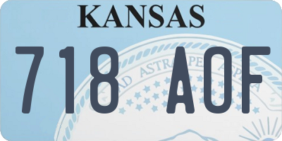 KS license plate 718AOF