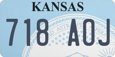 KS license plate 718AOJ