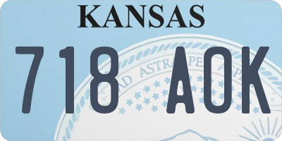 KS license plate 718AOK