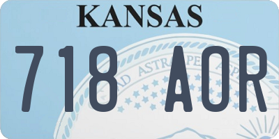 KS license plate 718AOR