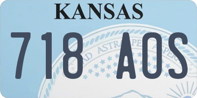 KS license plate 718AOS