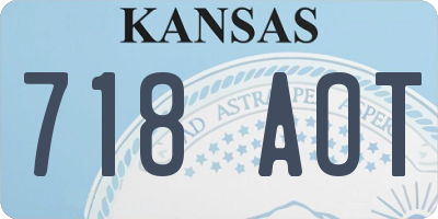 KS license plate 718AOT