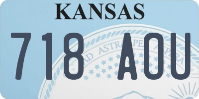 KS license plate 718AOU