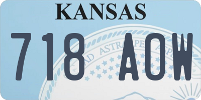 KS license plate 718AOW
