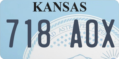 KS license plate 718AOX