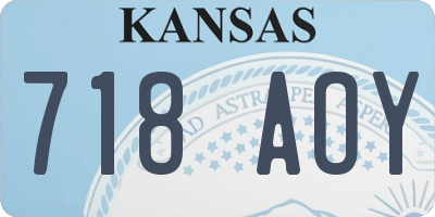 KS license plate 718AOY