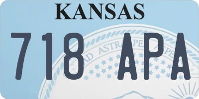 KS license plate 718APA