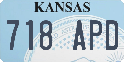 KS license plate 718APD