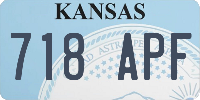 KS license plate 718APF