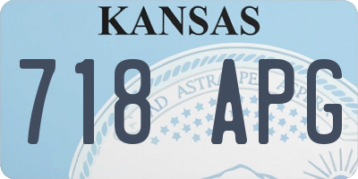 KS license plate 718APG