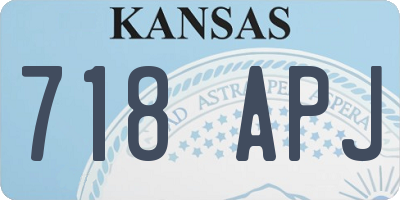 KS license plate 718APJ