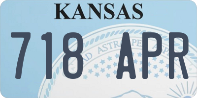 KS license plate 718APR