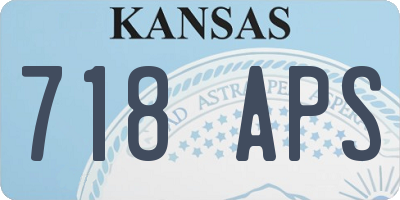 KS license plate 718APS