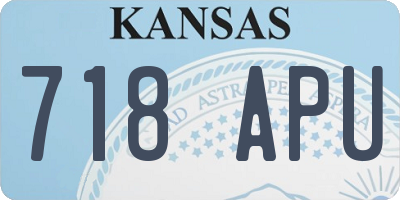 KS license plate 718APU