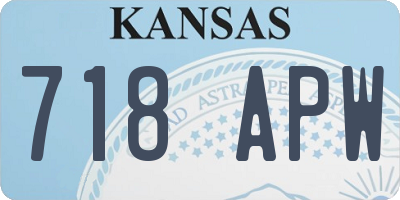 KS license plate 718APW